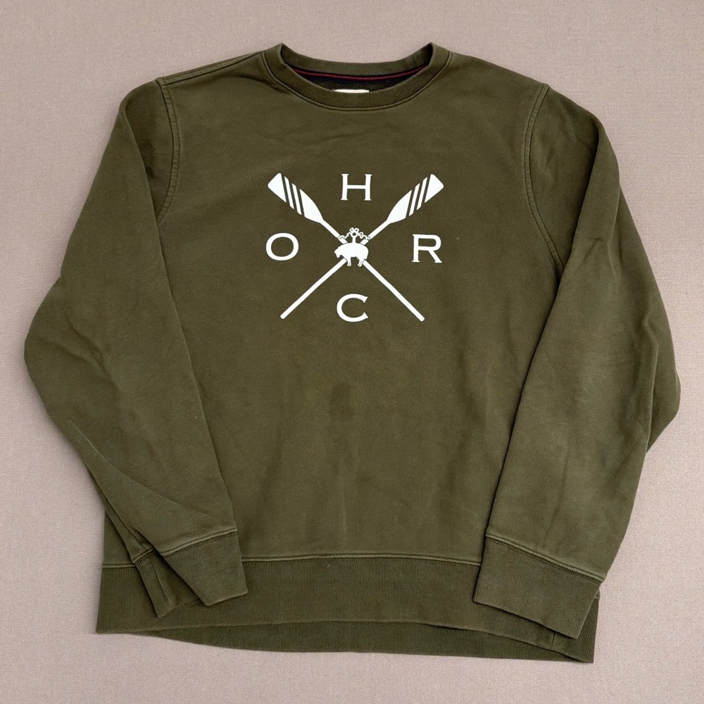 Brooks Brothers Red Fleece Mens Olive Green Rowing Graphic Sweatshirt Large